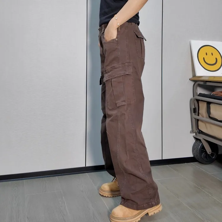 男女同款秋冬常规厚款酷飒风2025新款休闲阔腿潮流百搭工装裤