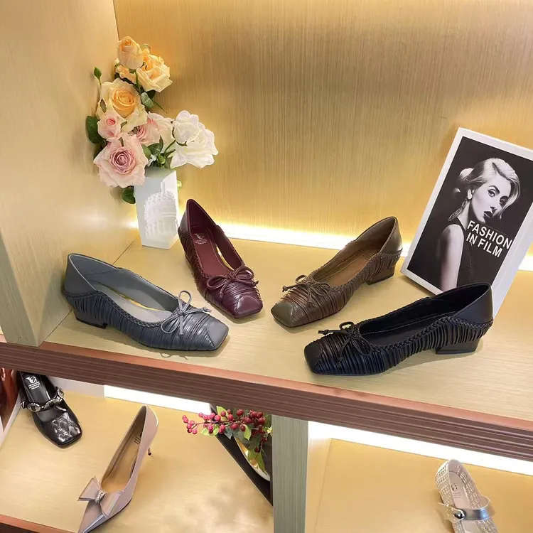 1368【绮光】牛皮版欧洲站2025小方头气质法式头层皮单鞋A【5CM】