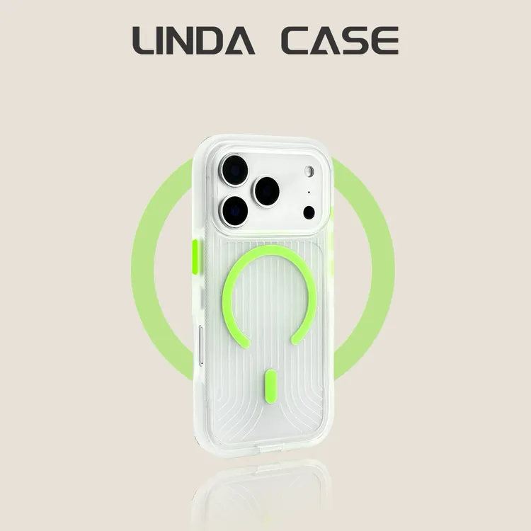适用苹果12-17Pro Max多款机型瓦楞磁吸带挂绳防摔不沾指纹手机壳