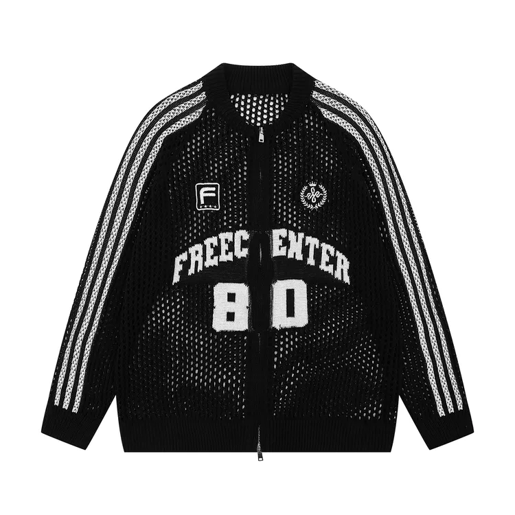 【球鞋派专属】Free Center凉感冰皮网眼镂空开衫美式复古运动外套