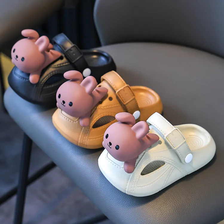 儿童拖鞋男童夏季亲子包头洞洞鞋女童防滑软底外穿卡通小兔凉拖鞋