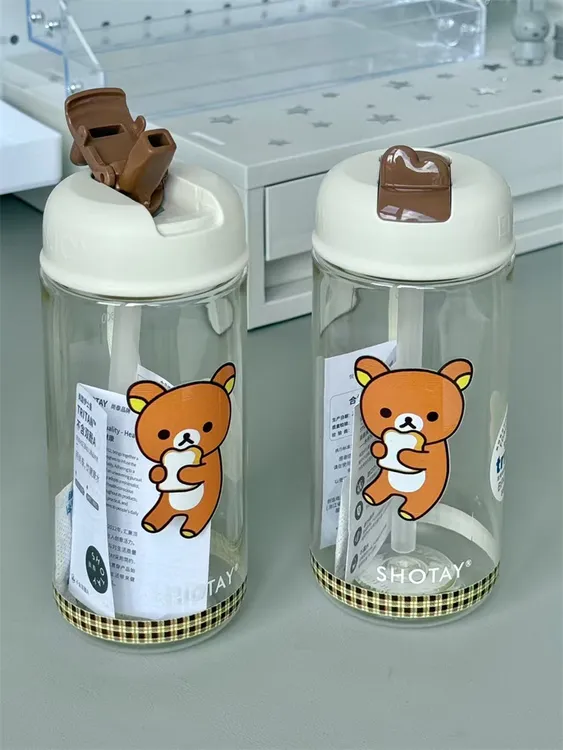 原创轻松熊小巧迷你杯子2025新款女生可爱tritan吸管杯学生随手杯