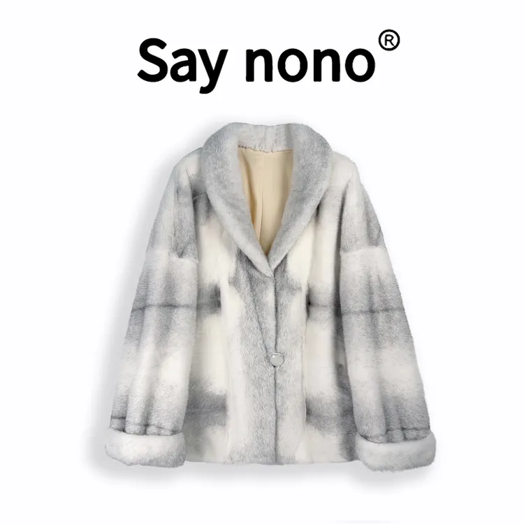 懒猫nono│Saynono 蓝宝石十字稀有皮水貂皮草女外套WD24168