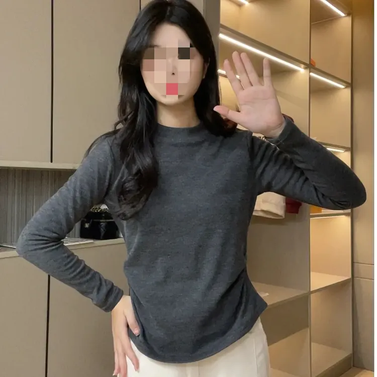 大码女装半高领秋冬加绒打底衫秋冬新款叠穿内搭修身长袖t恤上衣