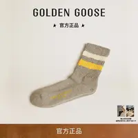 【新品】Golden Goose情侣款JOURNEY系列做旧黄白条纹灰色袜子GGDB
