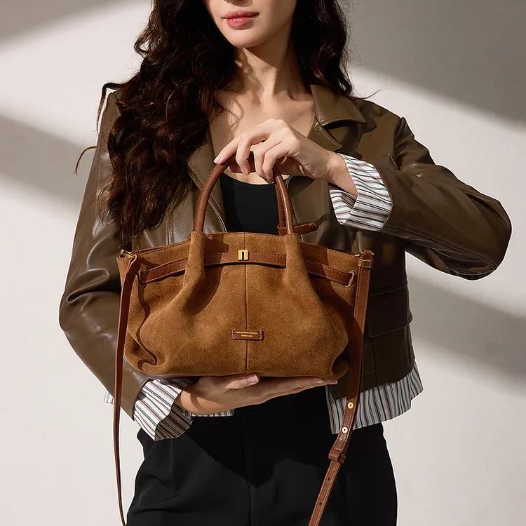 英国定制 加大版 磨砂牛皮云朵包斜跨包单肩包通勤时尚潮流手提包