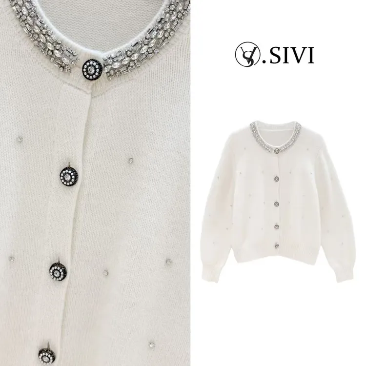 熙薇【婉婉有仪】2025冬季新款时尚气质休闲毛衣开衫H6430