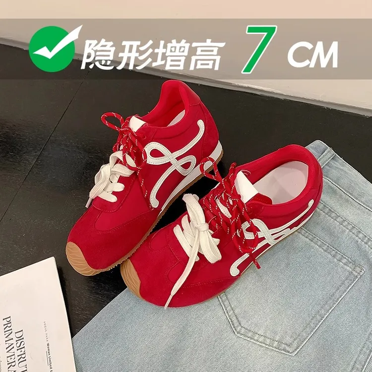 自留款7cm内增高德训鞋女2025夏新款阿甘鞋子爆款百搭运动休闲鞋