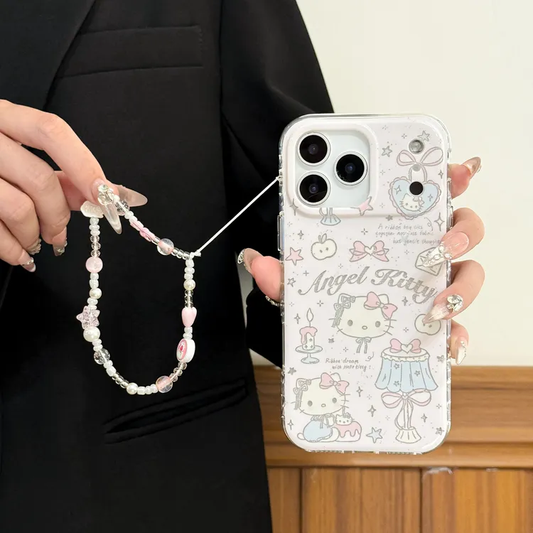 【AI按键】闪粉镂空Kitty适用于苹果17promax/15/14手机壳iphone16