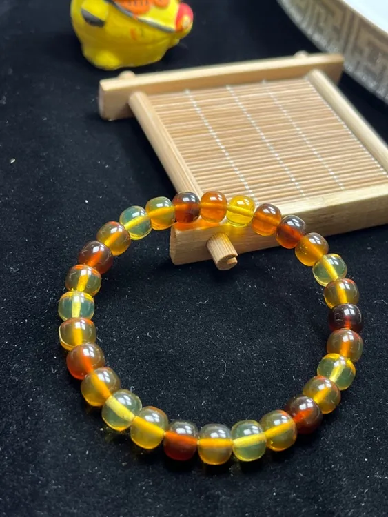 纯天然缅甸琥珀老型多宝手串
