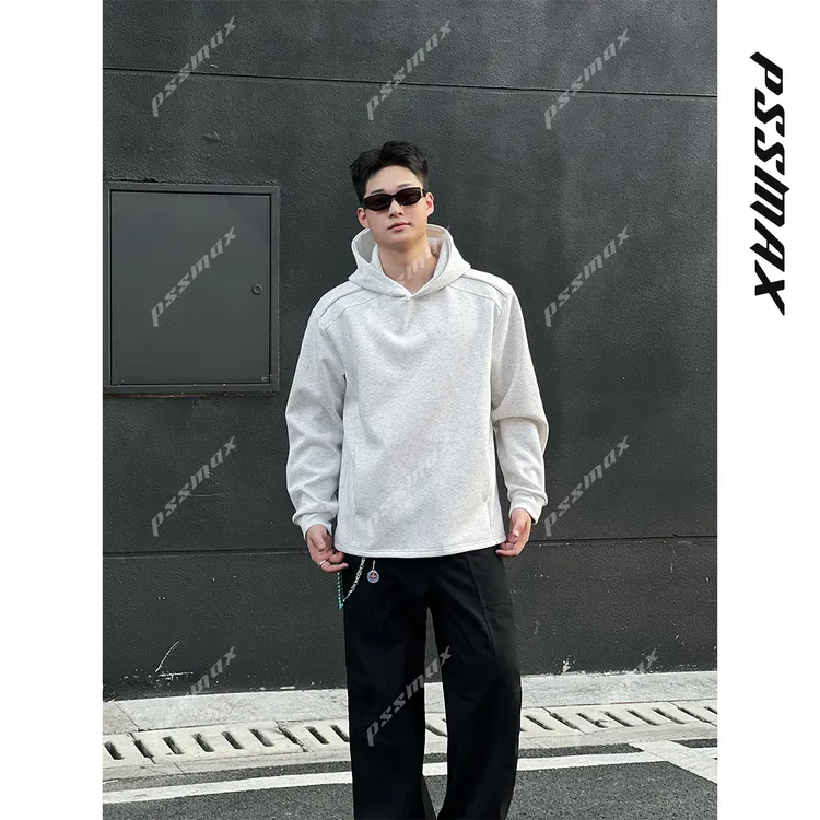 【现货】胖俗俗pssmax【重磅金属拉链肩线】2025秋冬新款休闲套头卫衣