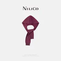 NILICO【加减空间】莱赛尔舒适弹力时髦撞色休闲卫衣连帽披肩