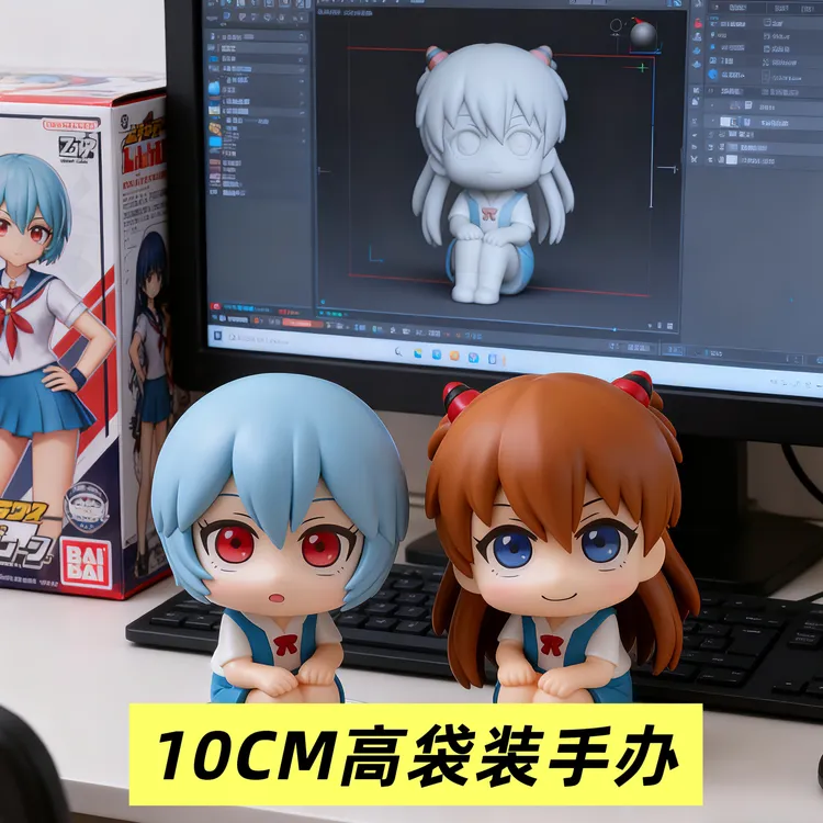 10CM高手办Q版大头绫波丽明日香EVA潮玩男生礼物模玩摆件公仔机箱