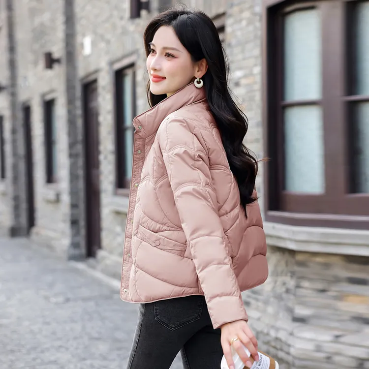 高级感轻薄休闲棉服女小个子2025冬装新款绗线时尚洋气棉衣女棉袄