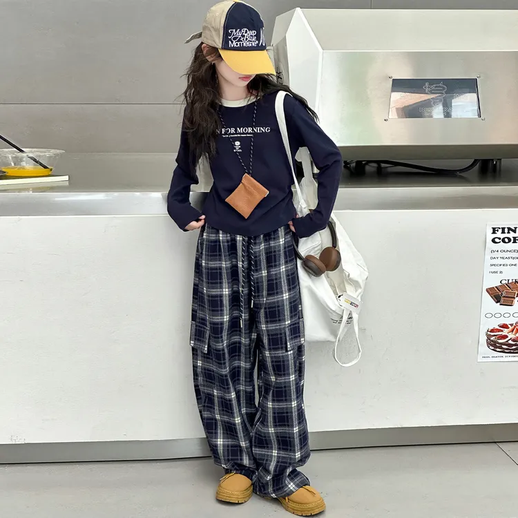 25137女童长袖t恤套装秋款2025新款女孩儿童打底衫女大童秋季上衣