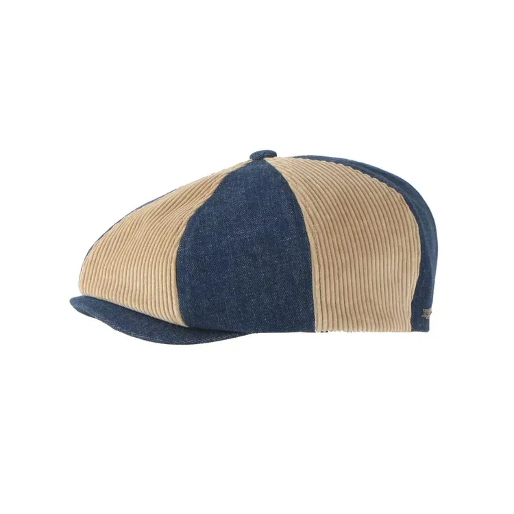 MOSSANT 2025秋冬新品·灯芯绒牛仔拼接报童帽