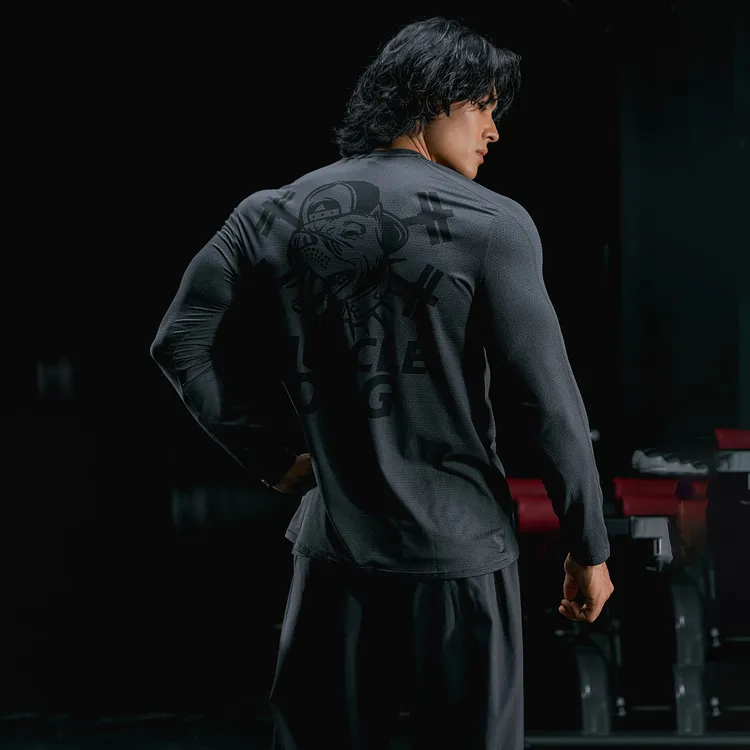 MUSCLEDOG肌肉狗 男士运动健身长袖T恤秋季跑步训练户外紧身衣男