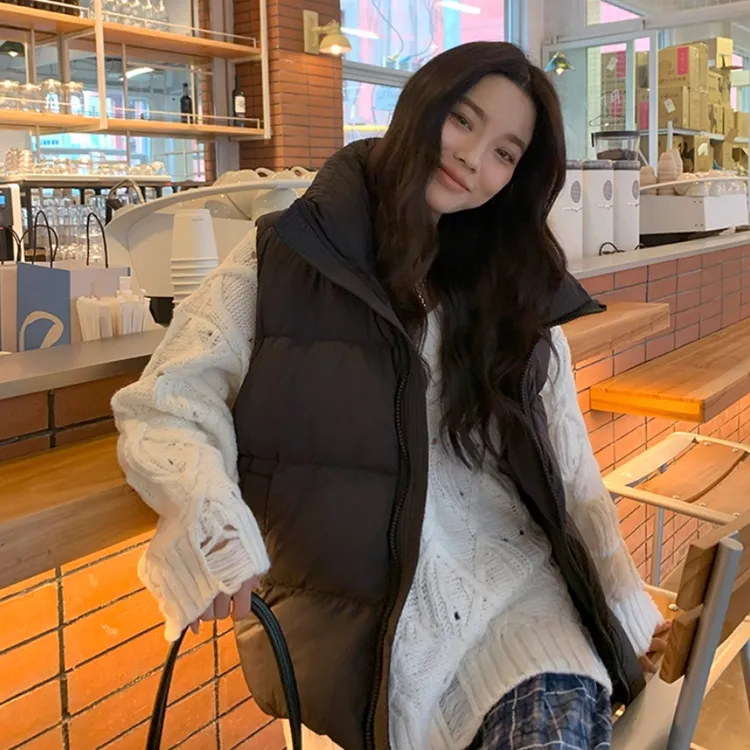 90鹅绒羽绒马甲女2025冬新款云朵泡芙加厚羽绒服白色马夹背心外穿