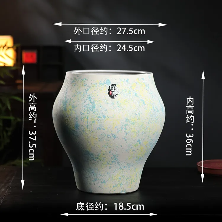 大号粗陶透气花盆适合庭院客厅养三角梅等花卉绿植老桩陶瓷花盆