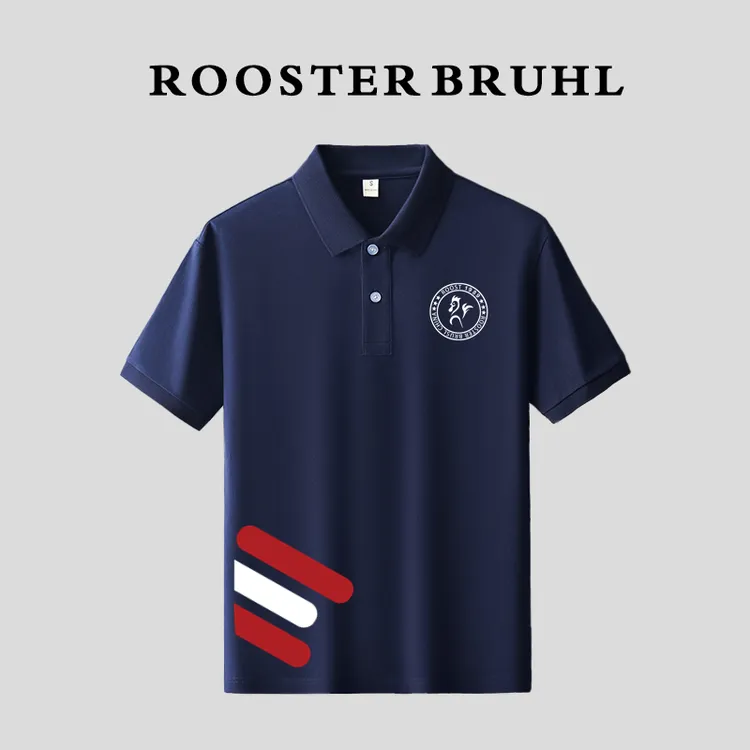 法莱尔公鸡短袖Polo衫男士夏季2025新款宽松翻领半袖T恤透气上衣t