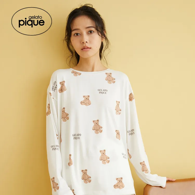 gelato pique25秋冬新品女上衣三色动物印花家居服PWCT254370