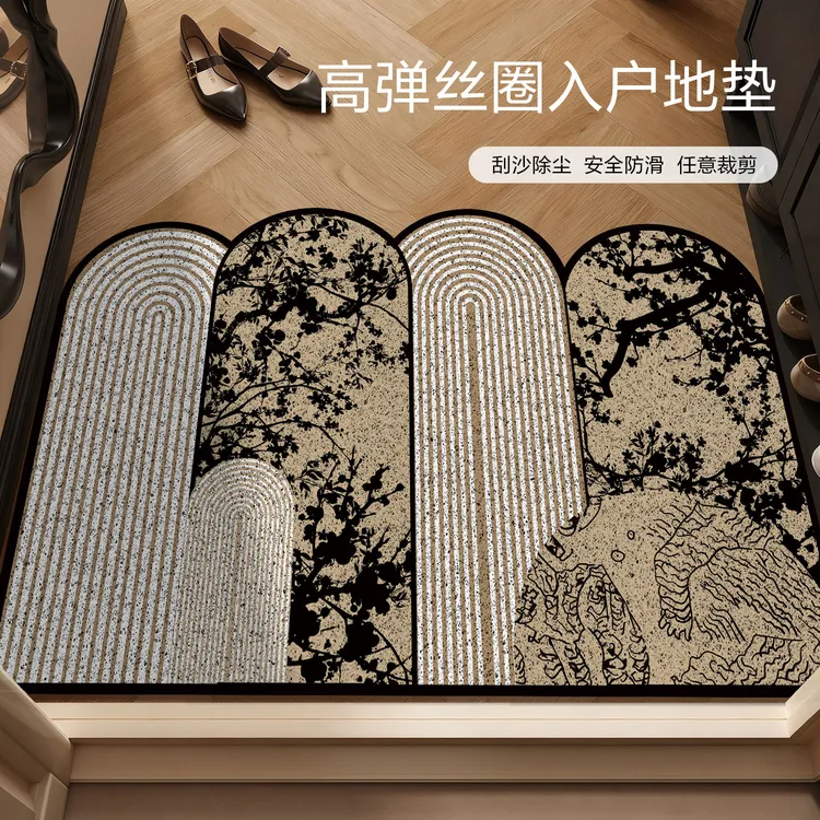法式复古中古入户门丝圈地垫进门门口门垫防滑耐脏可裁剪家用脚垫