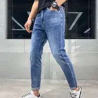 水洗牛仔秋季新款时尚潮流百搭水洗牛仔裤-721