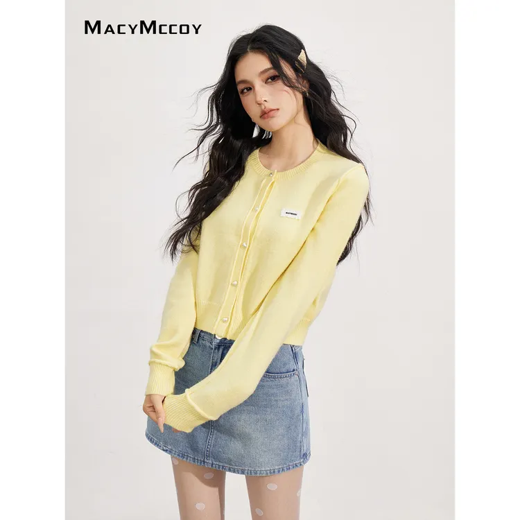 【熊小姐专属】MacyMccoy立体卷边针织开衫