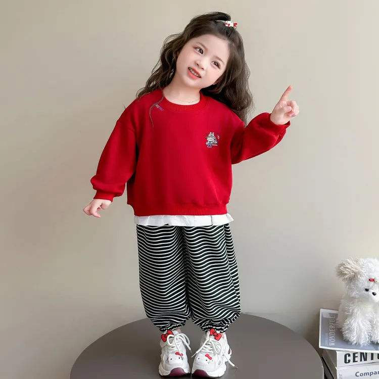 女童秋装卫衣套装2025新款儿童女宝宝洋气休闲秋季时尚运动两件套