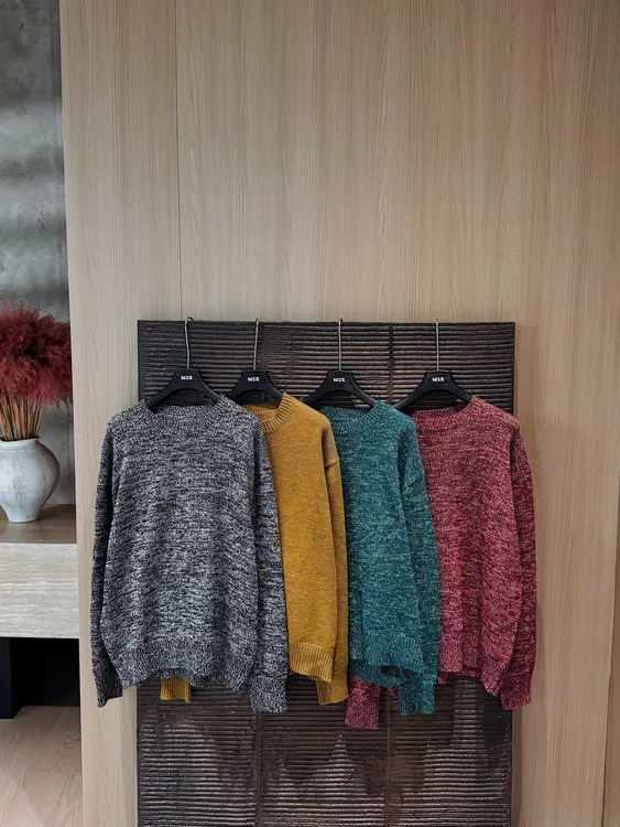 MZX【羊毛】高级感花纱色羊毛软糯毛织四色毛衣MY11002-C