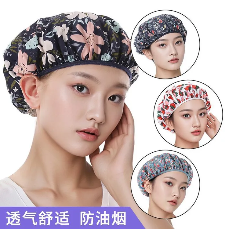 女士厨房防油烟工作帽可调节透气防尘炒菜做饭家用卫生帽