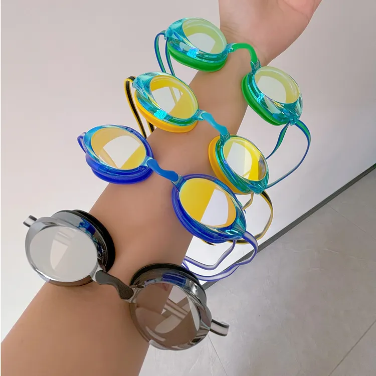 严选好物防水防雾高清专业炫彩通用成人儿童款游泳竞速眼镜护目