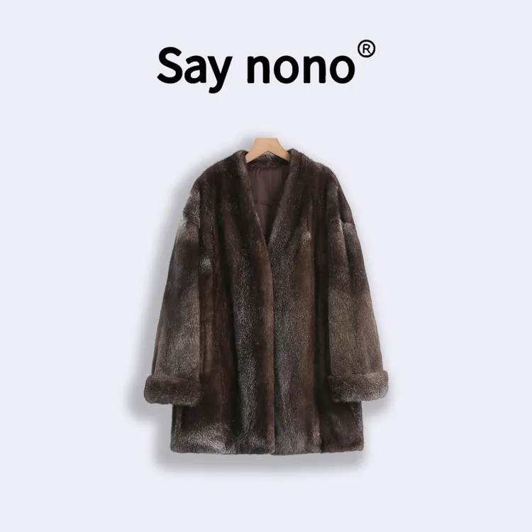 懒猫nono│1 Saynono 星辰色稀有皮水貂皮草女外套-WD95911