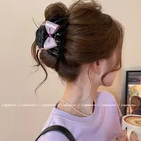 葡萄果汁~蝴蝶结南瓜抓夹女高级感2025新款鲨鱼夹发夹后脑勺发饰
