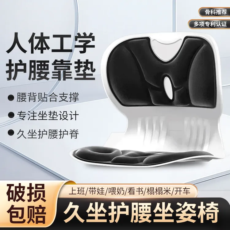 护腰坐垫人体工学靠腰背防驼背办公室久坐不累神器腰部护腰坐姿椅
