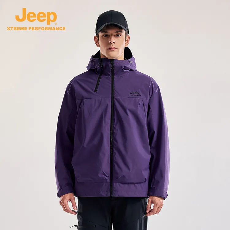JEEP/吉普男女款户外登山服秋冬防风保暖外套男防泼水时尚派克服