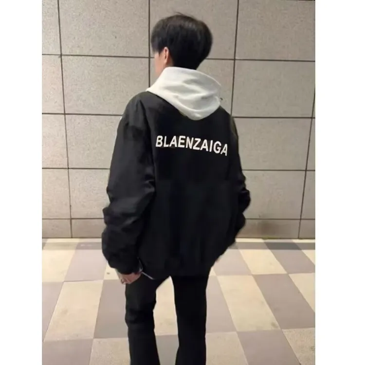 国潮牌美式复古棒球服外套男小个子秋冬休闲百搭情侣加厚夹克外套