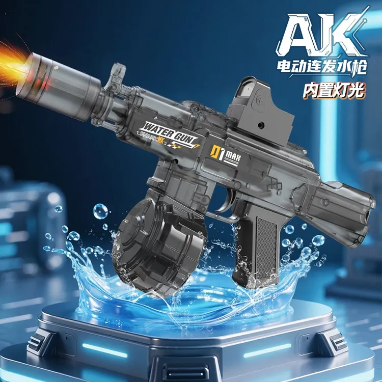 电动水枪儿童玩具网红2025新款AK格洛克火光自动喷水灯光射程远