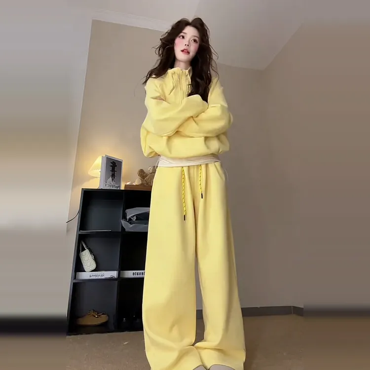 2025秋冬高级感休闲卫衣时尚套装女新款小个子独特别致搭配一整套