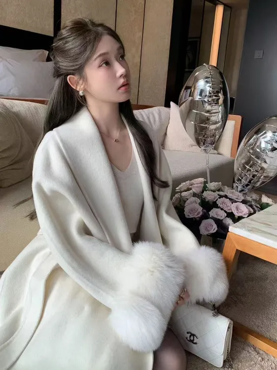 新品【时光旅人】LINGLING设计师大衣外套时尚老钱风轻奢