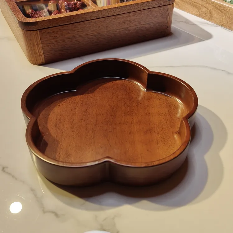 原木海棠花果盘干果盘茶盘多用盘