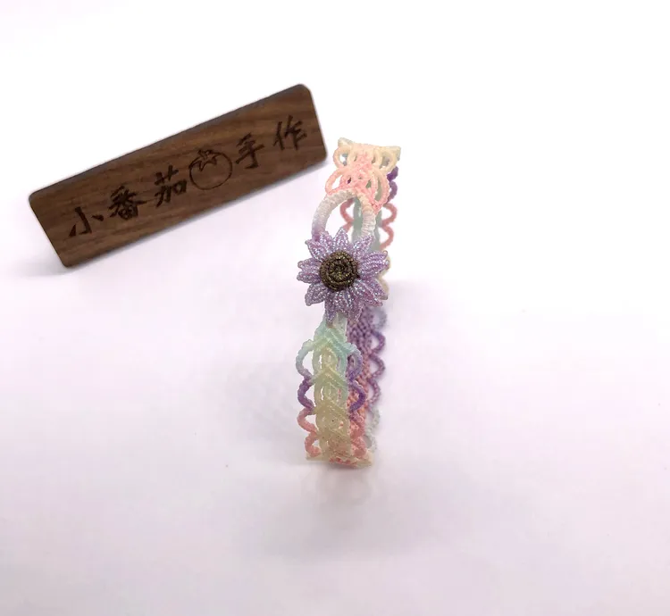 非金属布艺手链 蕾丝心有所属向日葵手绳，适合手围15cm-17cm
