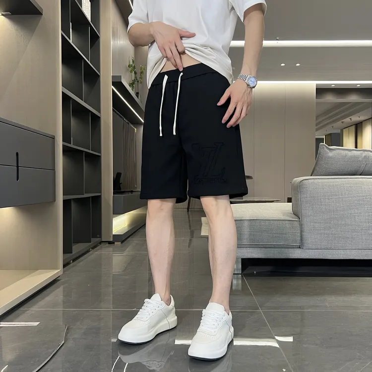 L常规夏季男装短裤纯色通用简约欧美简约时尚休闲圆领