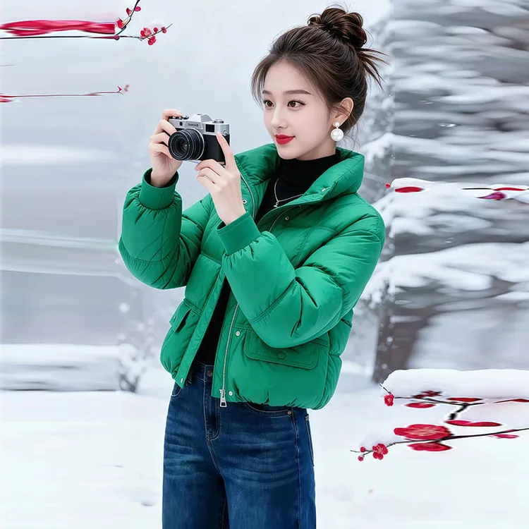 兹伊翰【踏雪寻梅】宽松纯色慵懒风棉服女2026冬季新款保暖气质棉衣