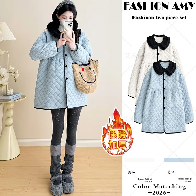 孕妇棉服外套秋冬新款时尚韩版外穿加厚保暖宽松洋气显瘦百搭棉袄