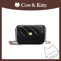 【刘叮当甄选】CowKitty/精美少女通勤菱格黑色单肩斜跨包8057黑