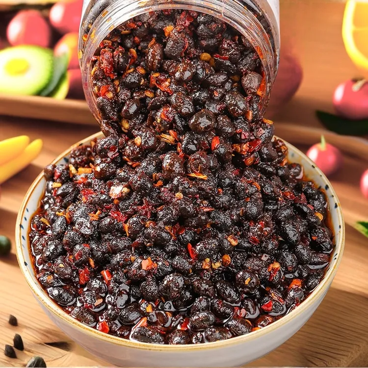 野山椒香辣黑豆豉下饭菜罐装软糯美味湖南传统美食特产下饭拌饭酱