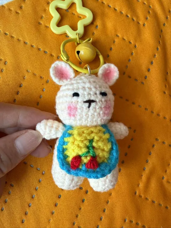 纯手工钩织成品可爱小熊小玩偶包挂件钥匙扣包挂（需联系后再拍）