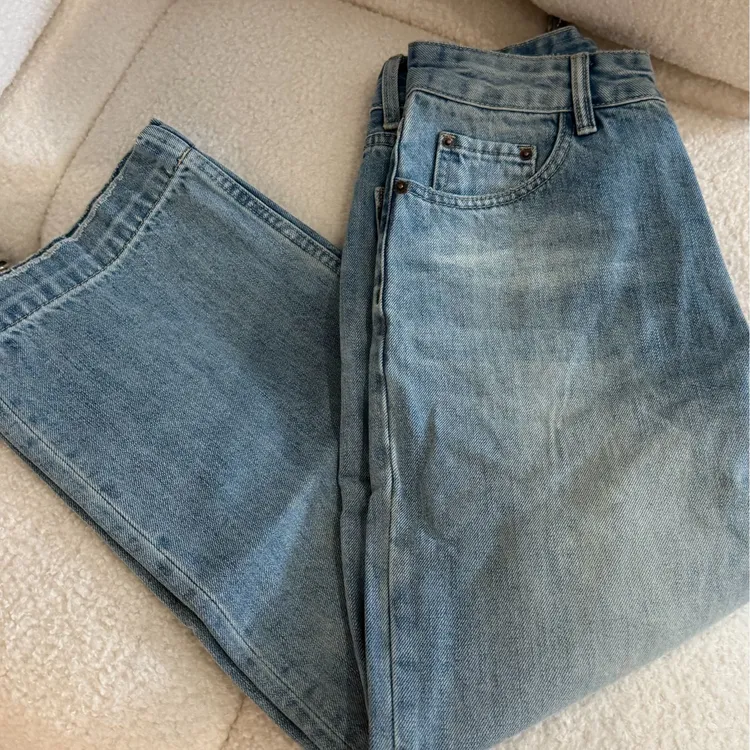 JUJIU【老城故事】通勤百搭显瘦九分直筒牛仔裤