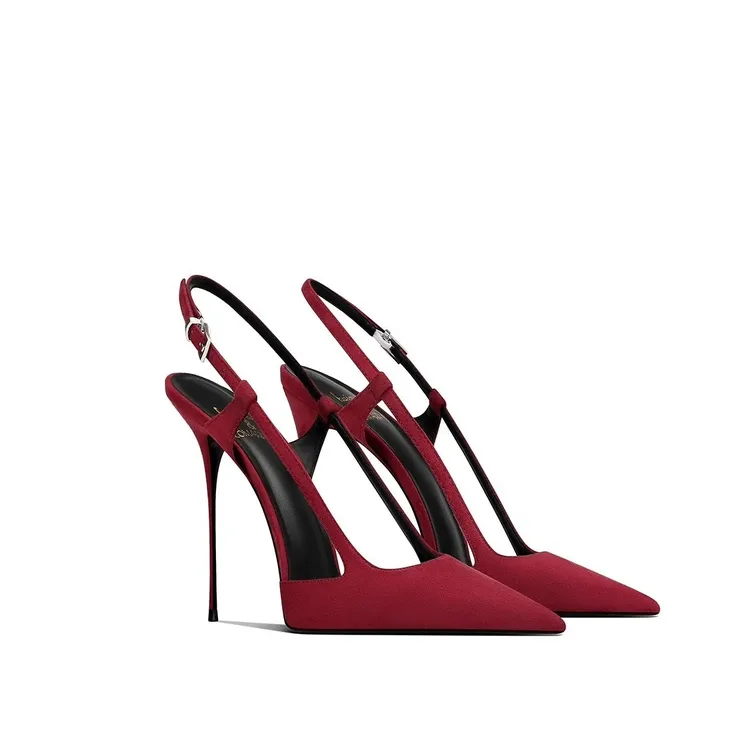 名媛蝴蝶结高跟鞋春秋性感趣味尖头细跟酒红宴会斩男轻奢高档单鞋